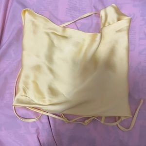 Garage Yellow Cowlneck Top